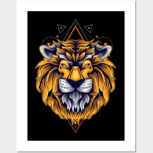 lion head design Posters and Art